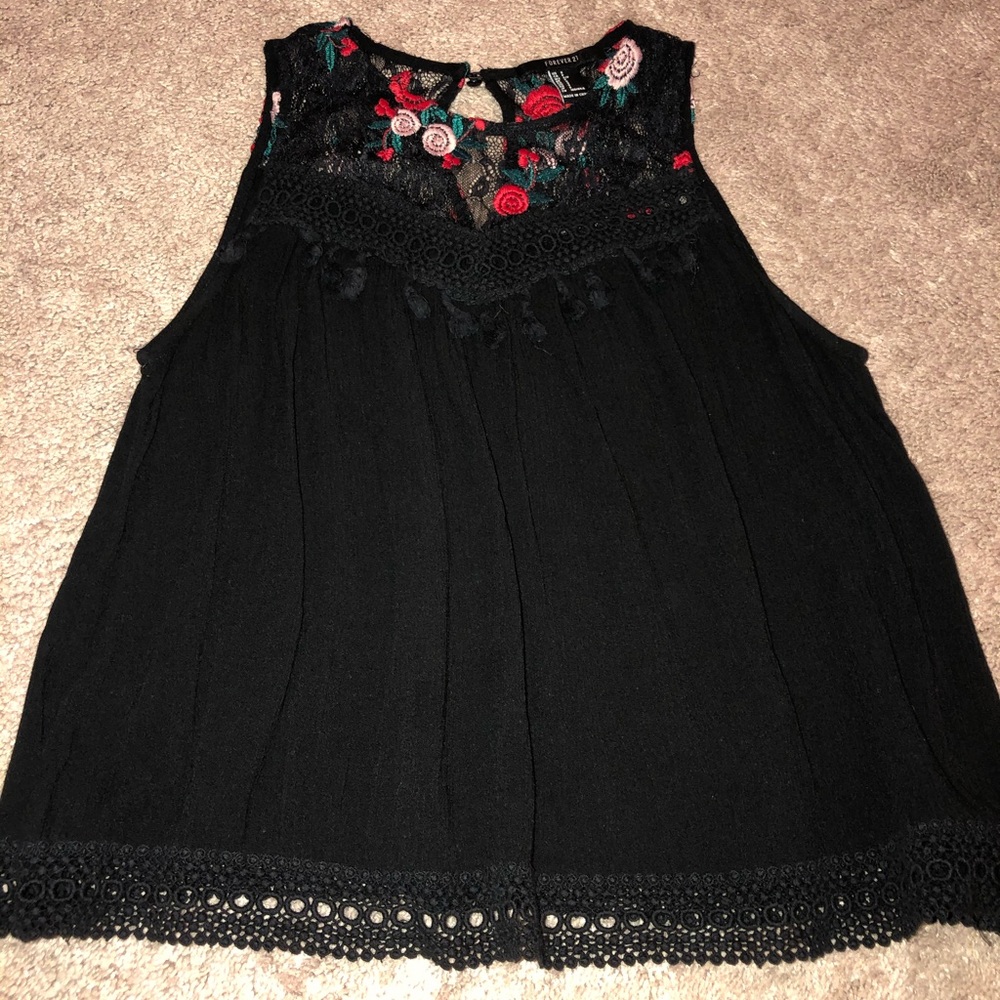 Black tank top blouse